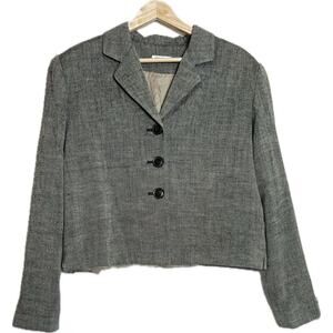VINTAGE + ANN‎ MAY Woven Silk Blazer Womens Sz 10 Quiet Luxury Old Money Career